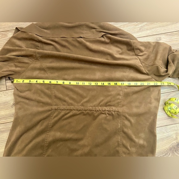 Jules & Leopold Beige Faux Suede Cardigan Blazer Light Jacket Cinch Waist 1X XL - Picture 13 of 13